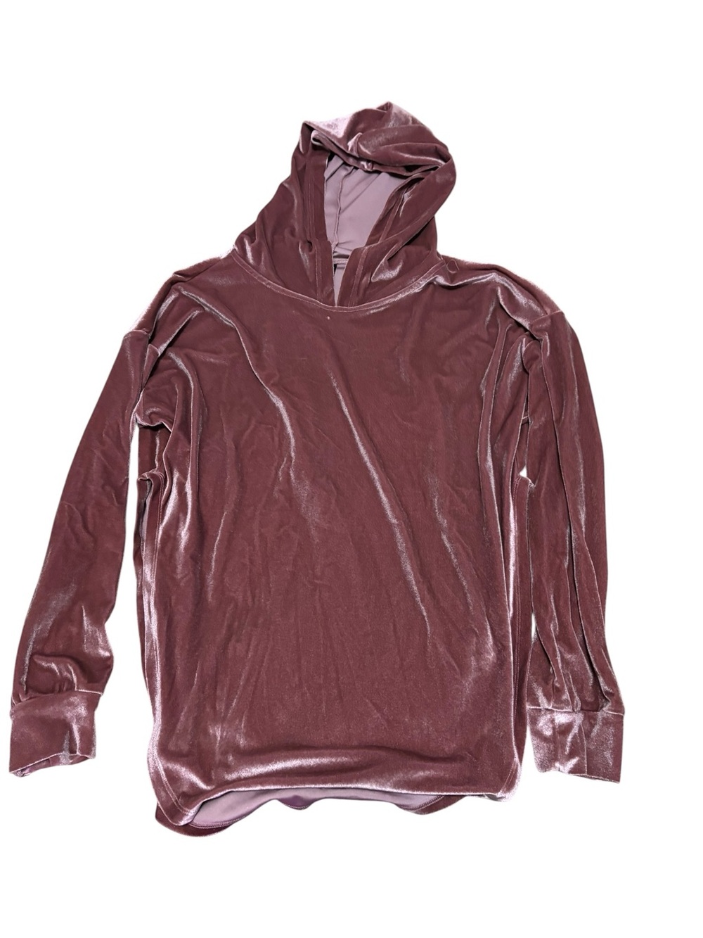 Women’s Velvet Hooded Long-Sleeve Shirt and Pants Set- Dusty Rose